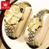 Olevs 9931 Couple Watch - Golden