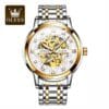 Olevs 9901 Automatic Mechanical - Silver Gold & White